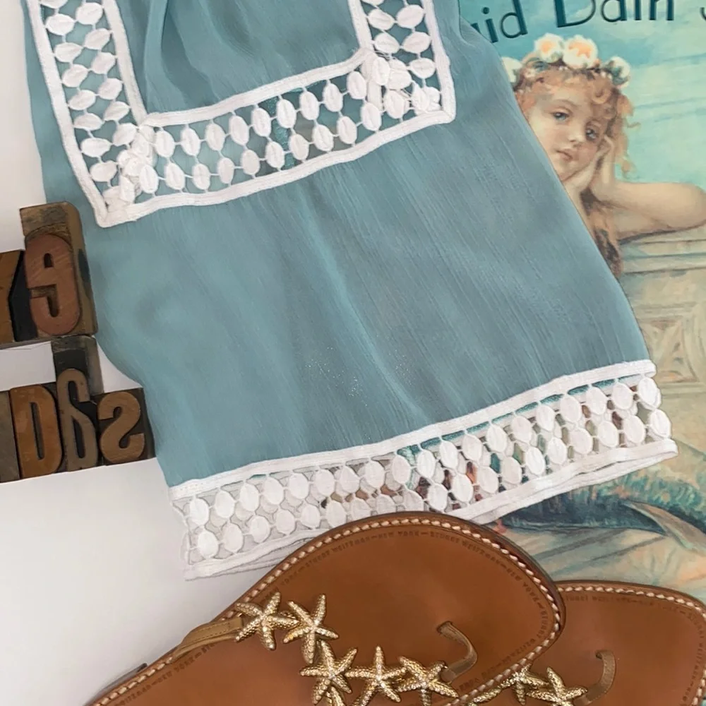 🏊‍♂️AMERICAN GLAMOUR by BADGLEY MISCHKA Sheer Swim Cover Up - Picture 8 of 8